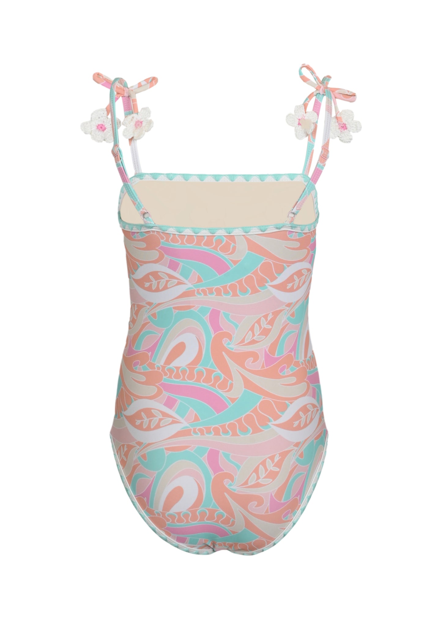 Tutti Fruity Girls Crochet Daisy PomPom One Piece Swimsuit