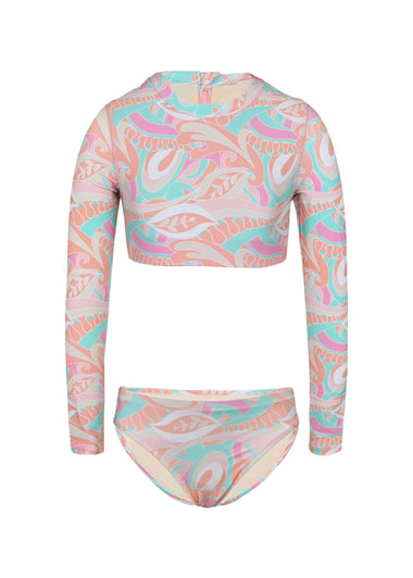 Tutti Fruity Girls Cropped Rashguard Swimsuit Set
