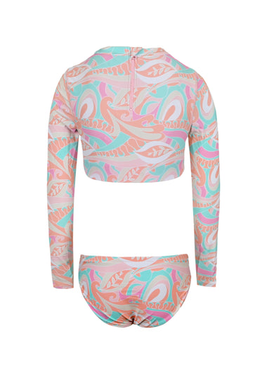 Tutti Fruity Girls Cropped Rashguard Swimsuit Set