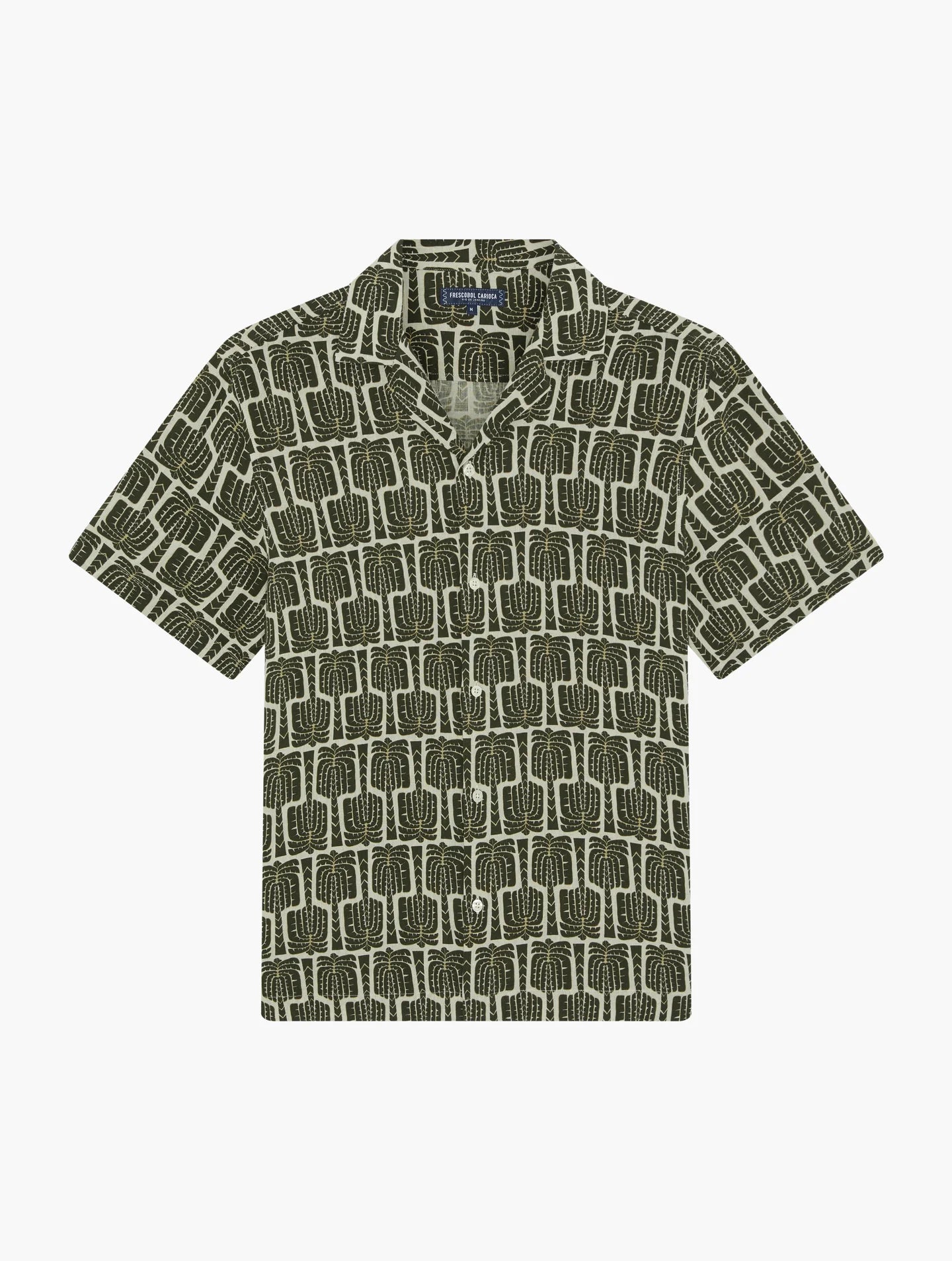 Load image into Gallery viewer, Roberto Palmeira Printed Linen Shirt Dark Olive
