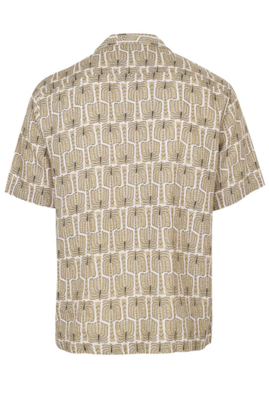 Roberto Palmeira Printed Linen Shirt Dried Moss