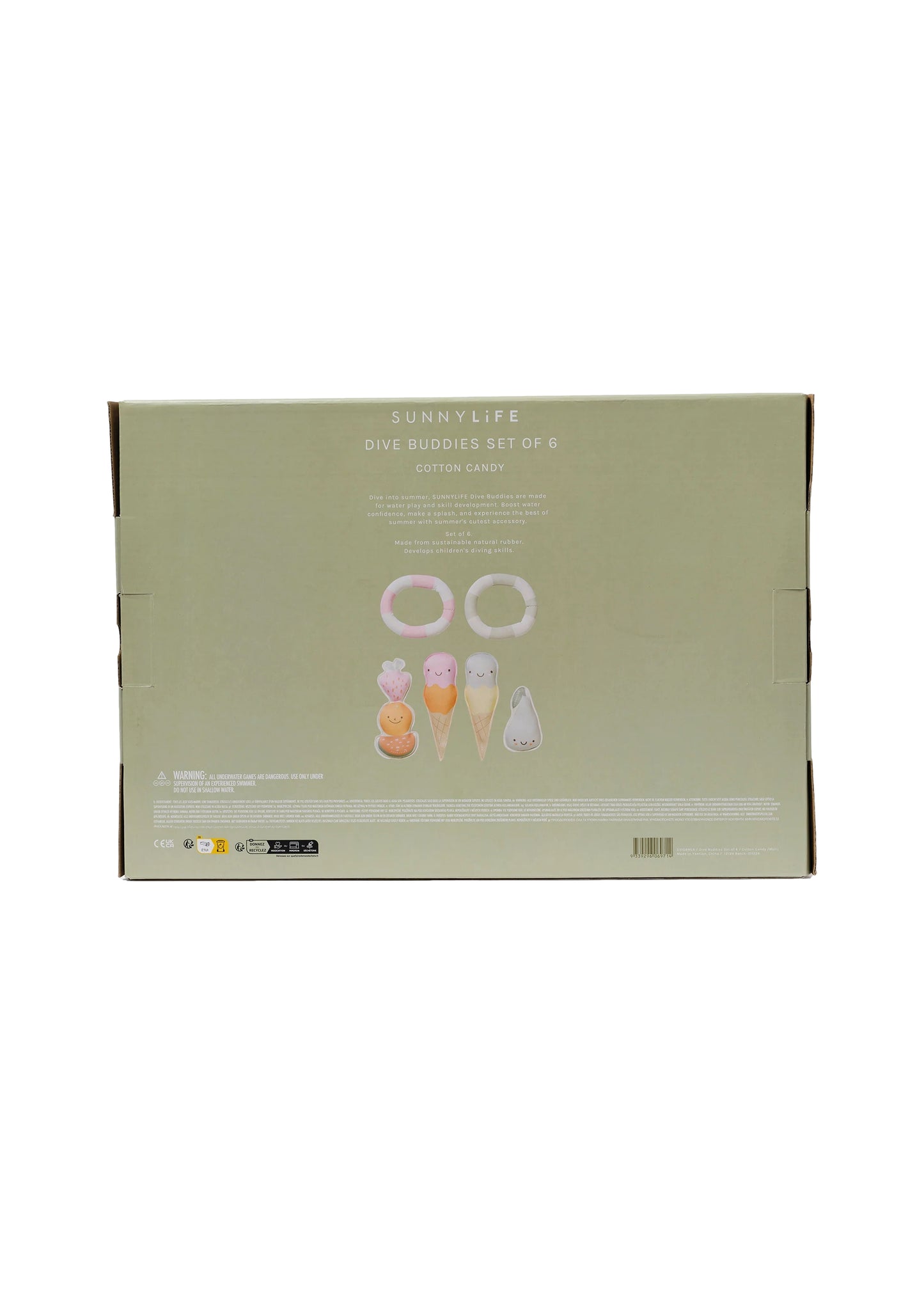 Load image into Gallery viewer, Dive Buddies Cotton Candy Multi Set of 6 - Beach Toy
