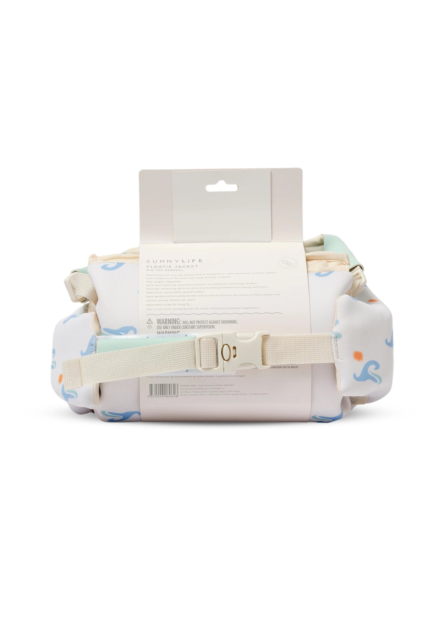 Load image into Gallery viewer, Floatie Jacket Sid the Seagull Blue Wave - 4-6 YRS - Swim Vest
