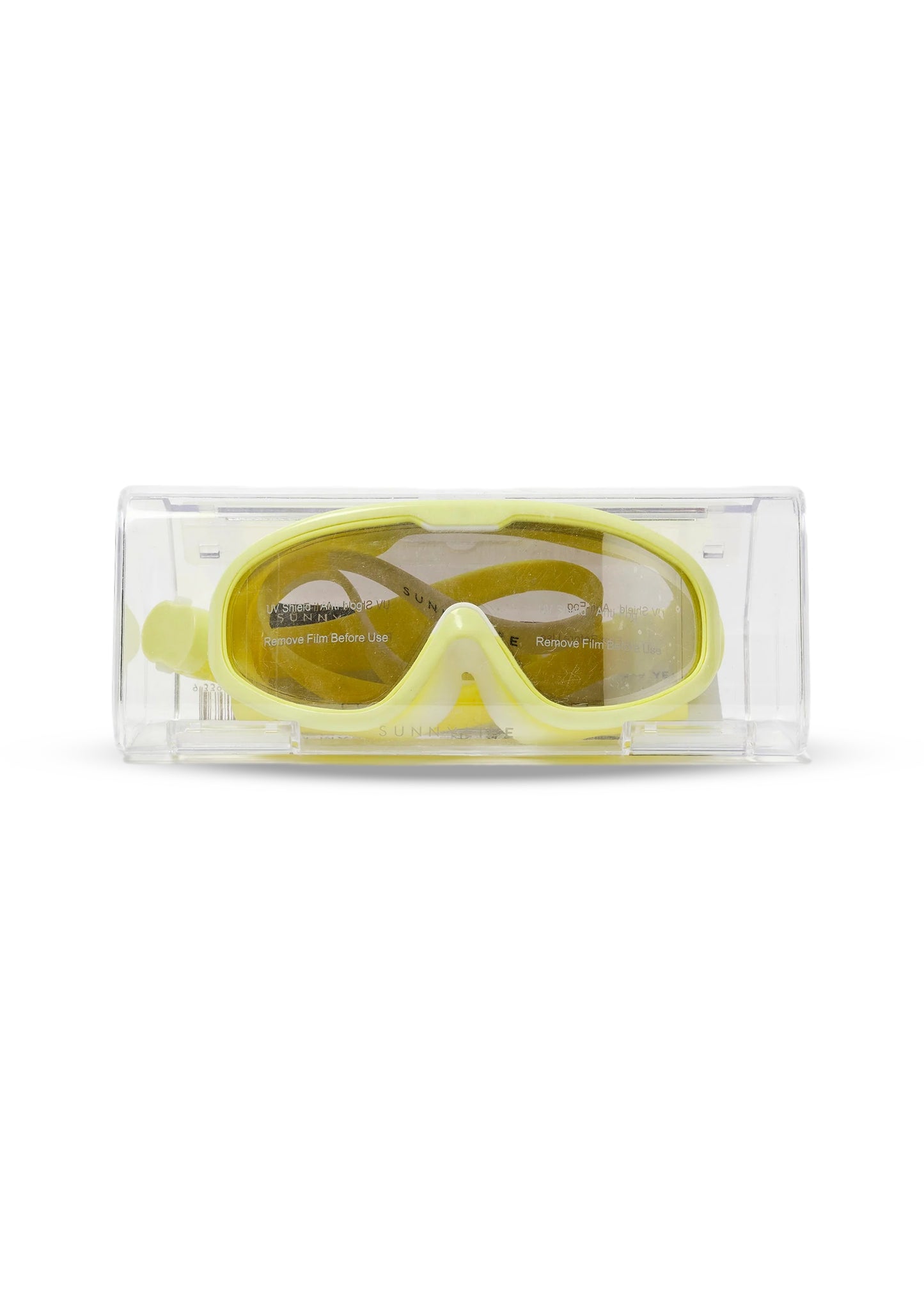 Load image into Gallery viewer, Kids Swim Mask Salty the Shark Neon Yellow - Goggles
