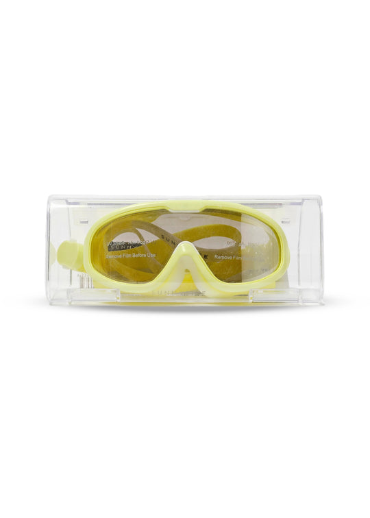 Load image into Gallery viewer, Kids Swim Mask Salty the Shark Neon Yellow - Goggles

