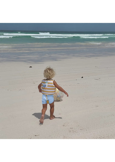 Kids Swim Vest Sid the Seagull Mustard Stripe - Swim Vest