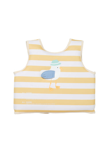 Kids Swim Vest Sid the Seagull Mustard Stripe - Swim Vest