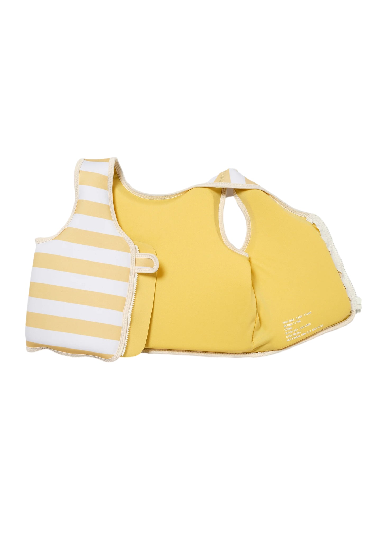 Load image into Gallery viewer, Kids Swim Vest Sid the Seagull Mustard Stripe - Swim Vest
