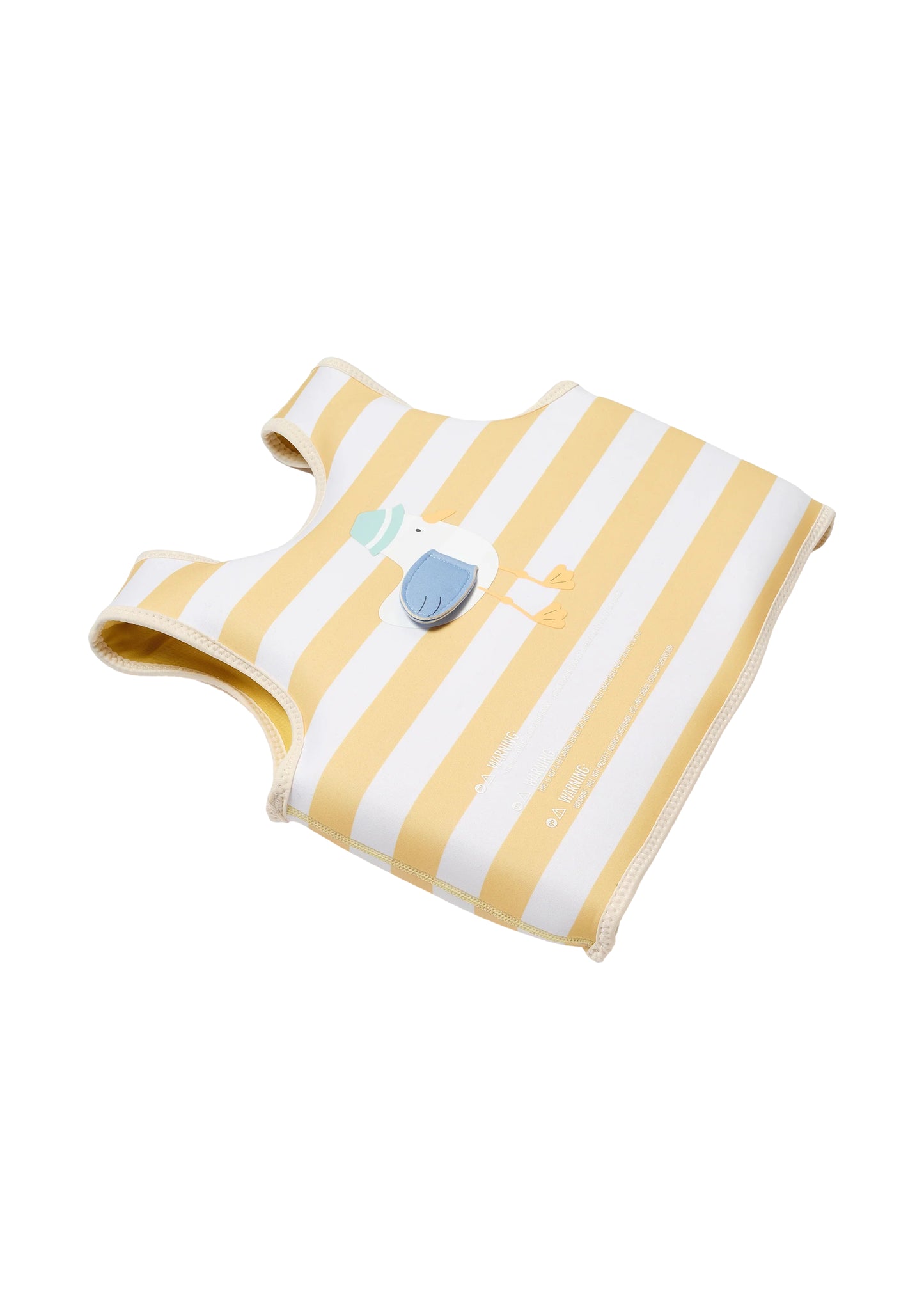 Load image into Gallery viewer, Kids Swim Vest Sid the Seagull Mustard Stripe - Swim Vest
