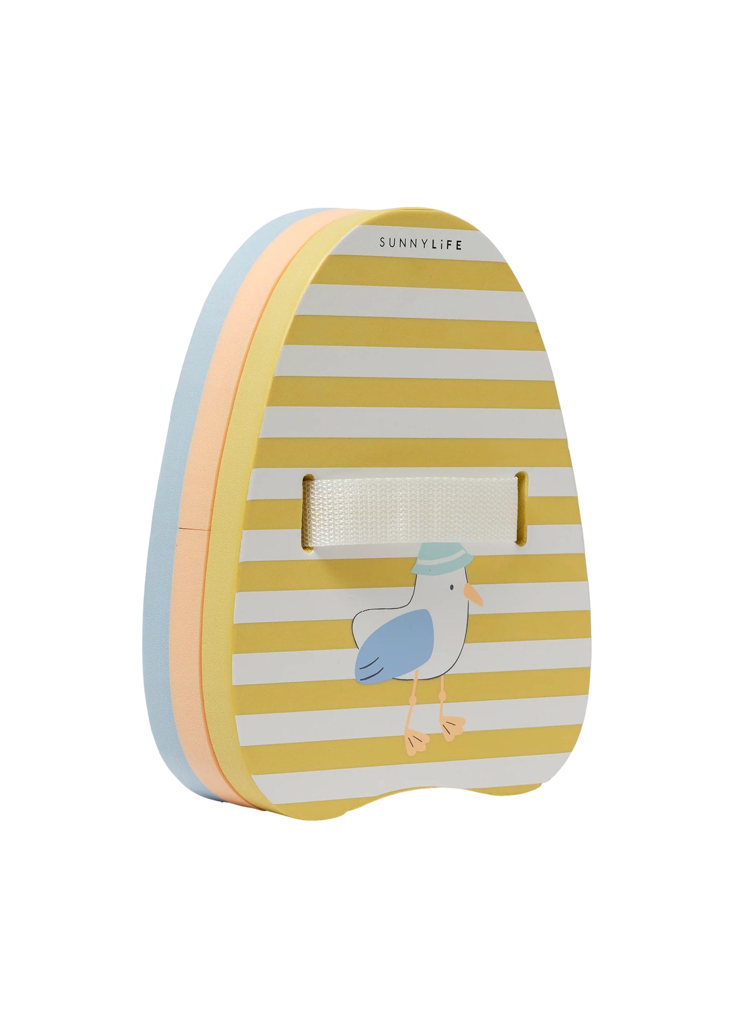 Load image into Gallery viewer, Bubble Back Float Sid the Seagull Mustard Stripe - Pool Inflatable
