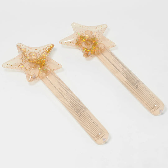 Load image into Gallery viewer, Kids Inflatable Star Wand Gold Set of 2
