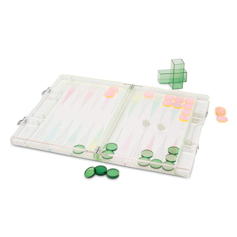 Ombre Lucite Backgammon Sherbert