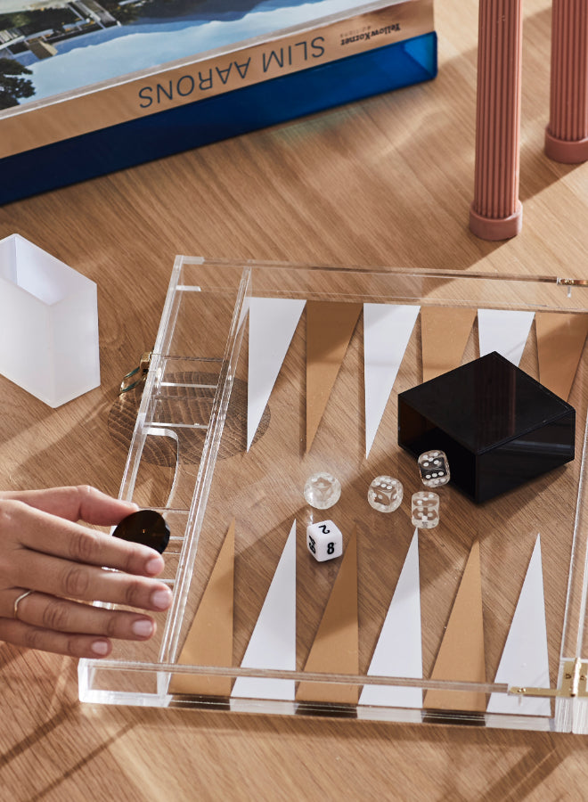 Load image into Gallery viewer, Lucite Backgammon Whiskey Noir - ONE SIZE - Beach Toy
