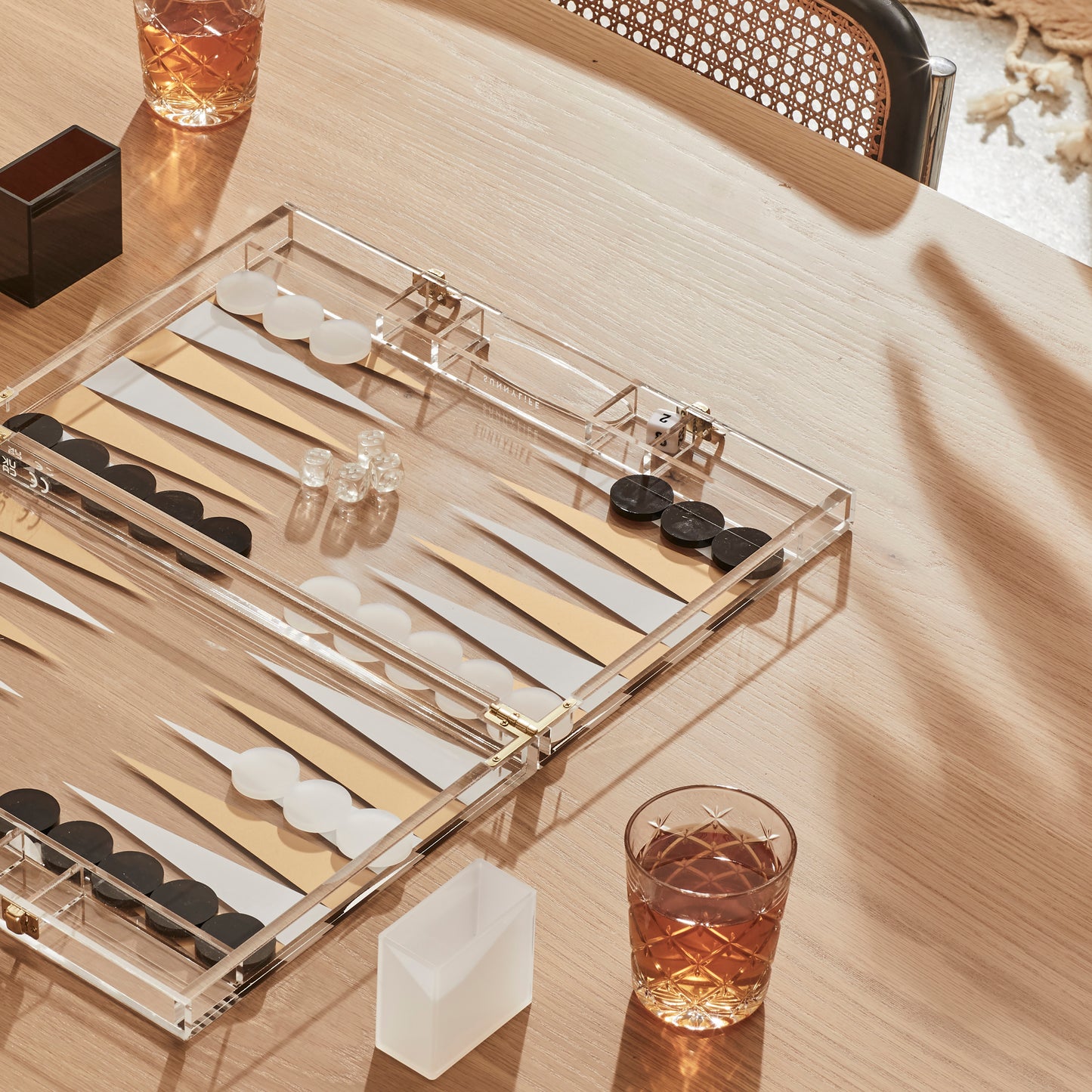 Load image into Gallery viewer, Lucite Backgammon Whiskey Noir - ONE SIZE - Beach Toy
