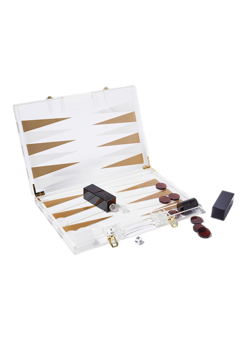 Lucite Backgammon Whiskey Noir