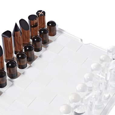Lucite Chess & Checkers Whiskey Noir - ONE SIZE - Beach Toy