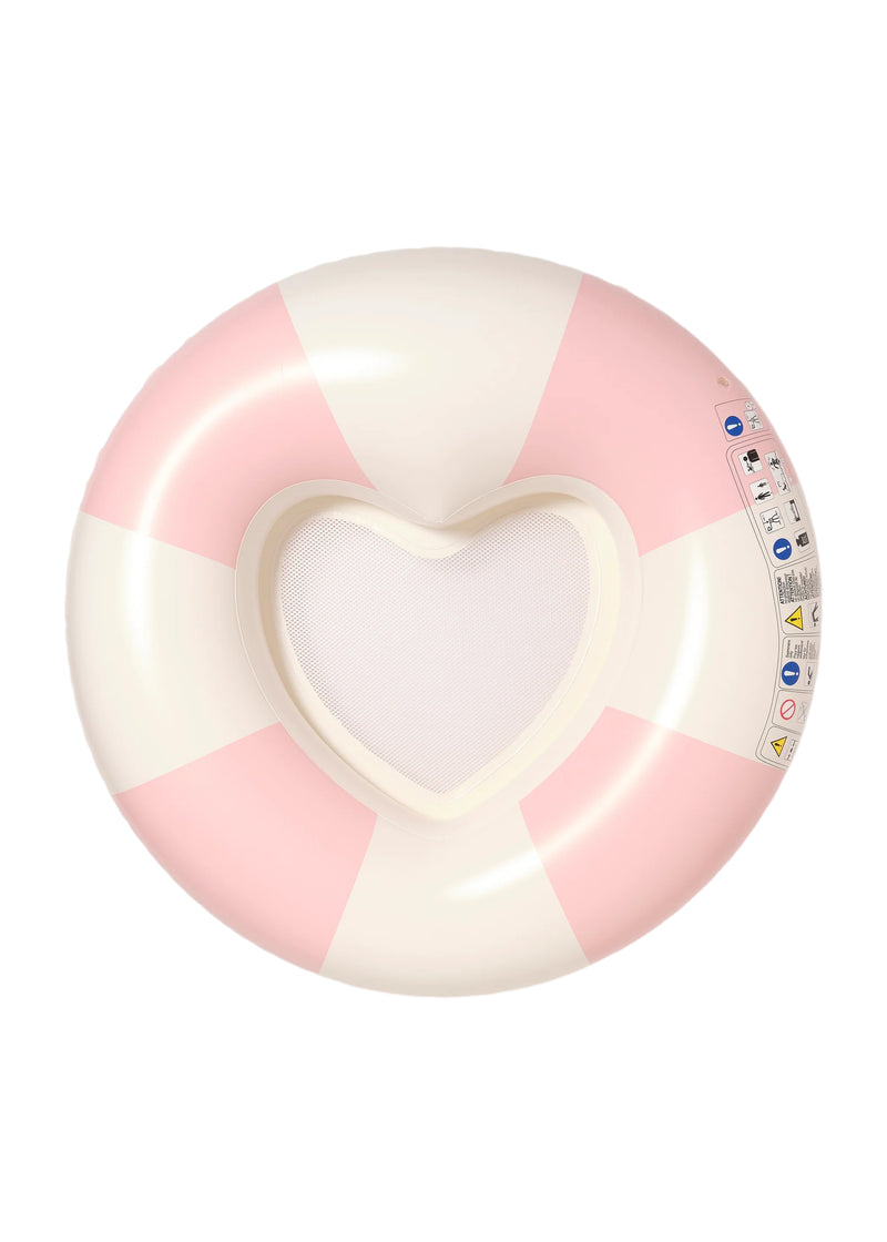 Luxe Tube Pool Ring Stole My Heart Pink Stripe