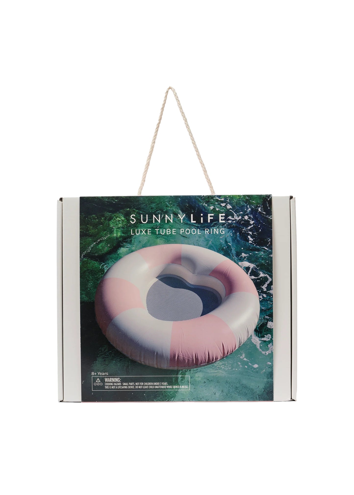 Load image into Gallery viewer, Luxe Tube Pool Ring Stole My Heart Pink Stripe - Pool Inflatable
