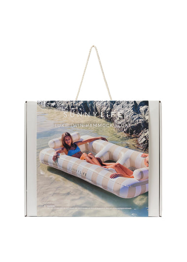 Luxe Twin Hammock Float Casa Sand Stripe - Pool Inflatable