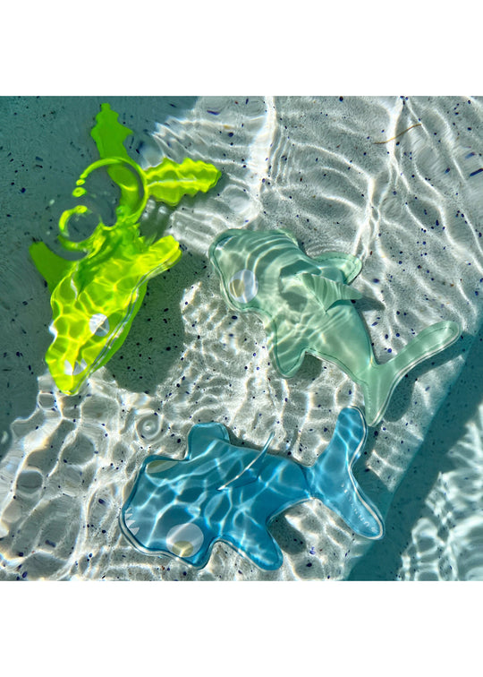 Salty the Shark Dive Buddies Aqua Neon Yellow Set of 3 - Beach Toy