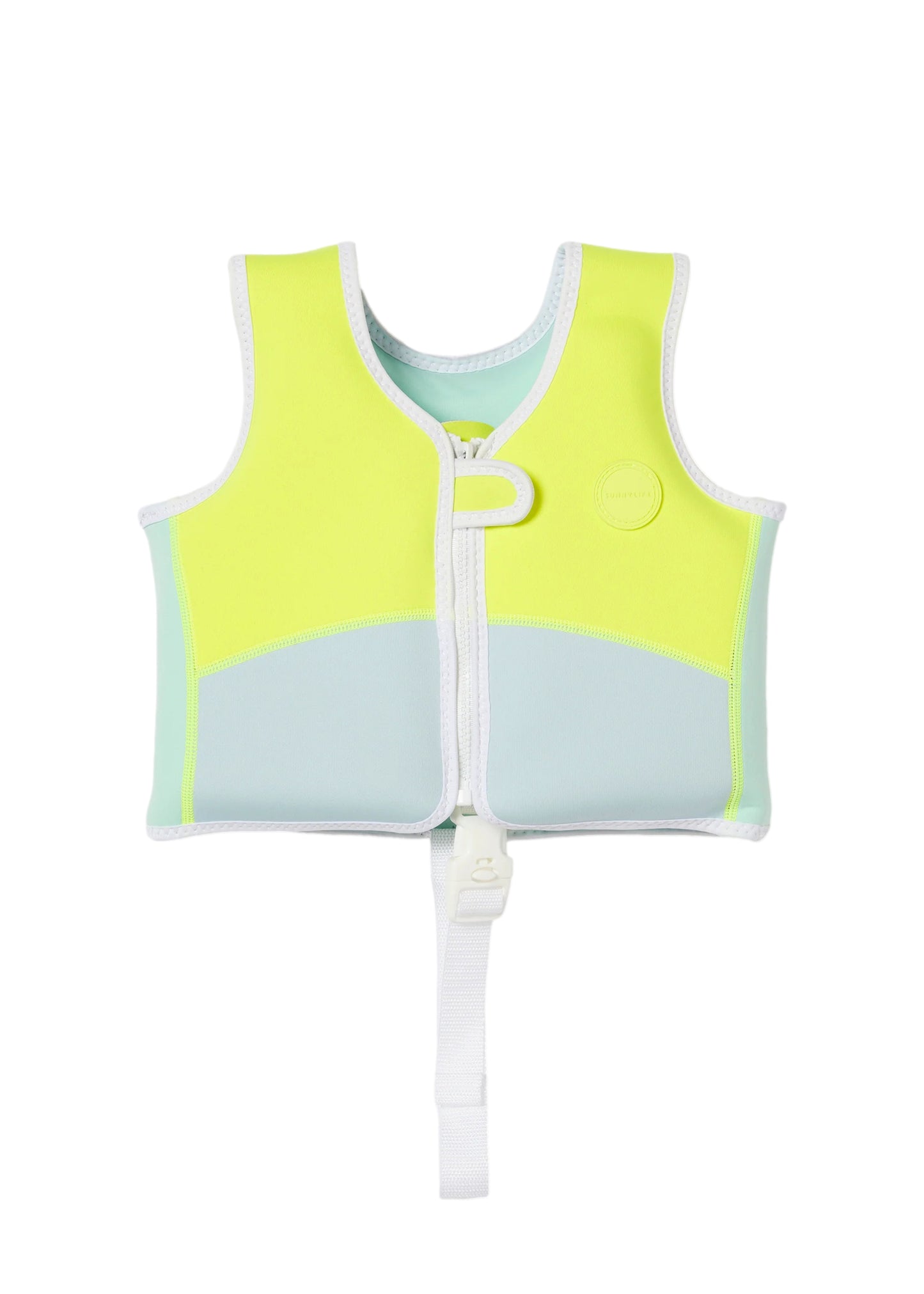 Load image into Gallery viewer, Salty the Shark Swim Vest Aqua Neon Yellow - Swim Vest
