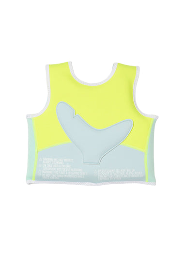 Salty the Shark Swim Vest Aqua Neon Yellow - Swim Vest