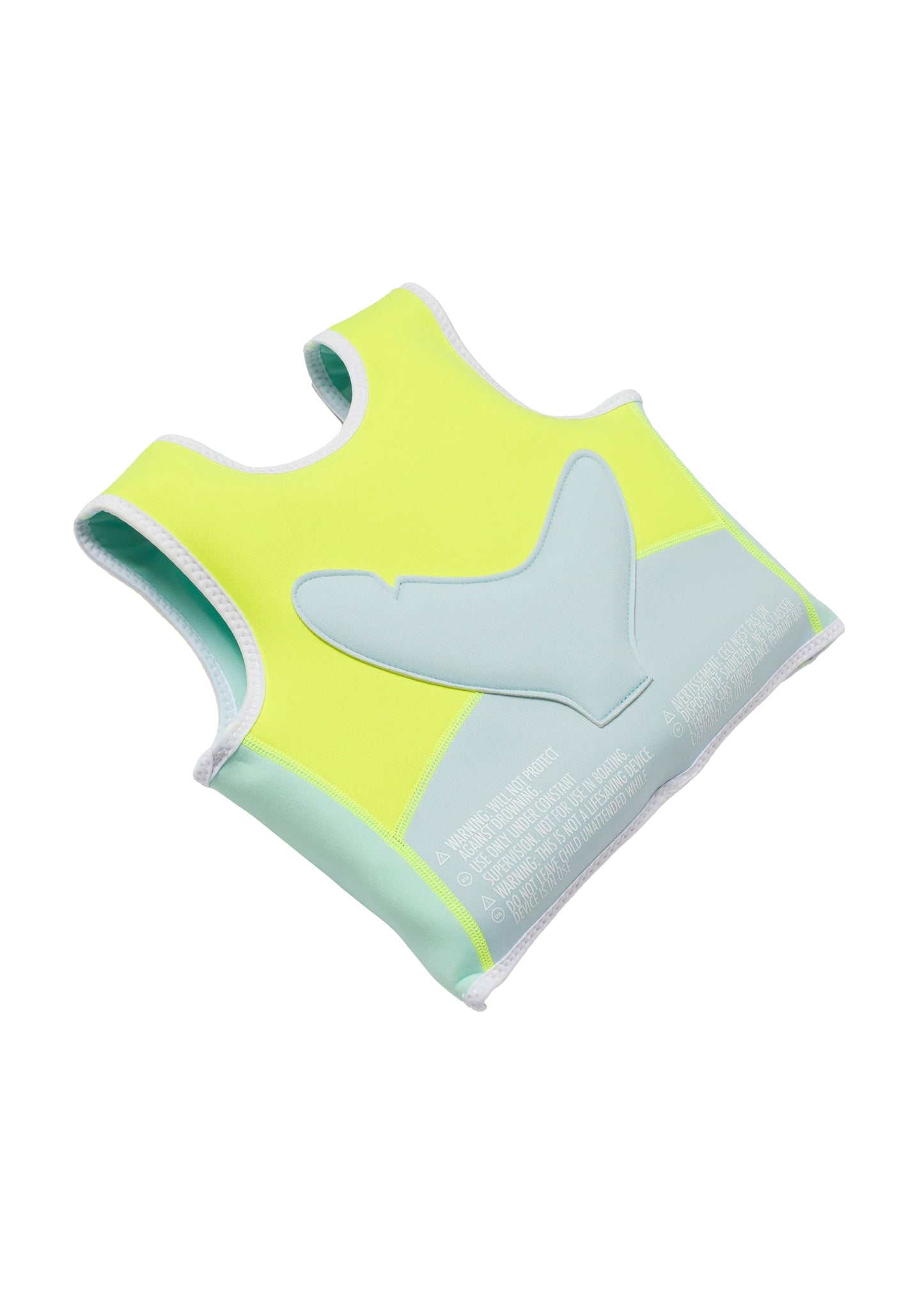 Load image into Gallery viewer, Salty the Shark Swim Vest Aqua Neon Yellow - Swim Vest
