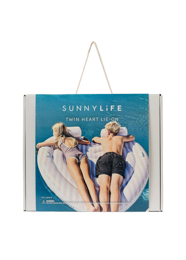 Twin Heart Lie-On Stole My Heart Pink Stripe - Pool Inflatable