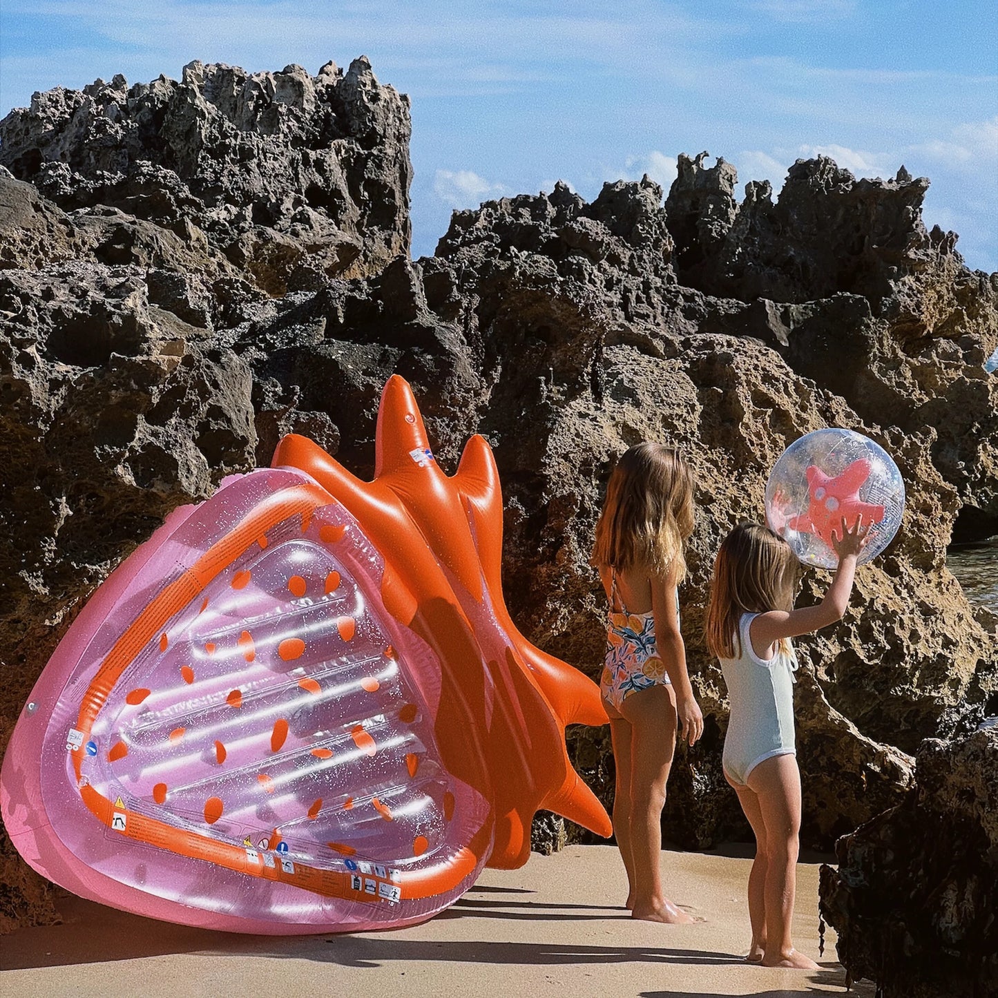 Load image into Gallery viewer, Luxe Lie-On Float Strawberry Pink Berry - ONE SIZE - Pool Inflatable
