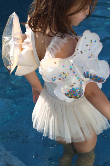 Kids Inflatable Arm Bands Cotton Candy Glitter