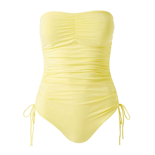 Strapless One Piece Swimsuit in Yellow - Sydney
