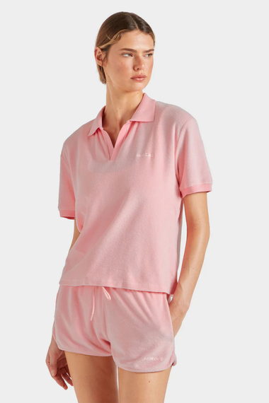 Terry Towelling Polo Pink