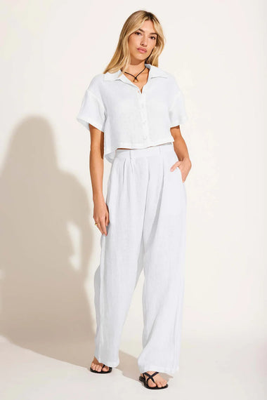 Hana Cropped Shirt White