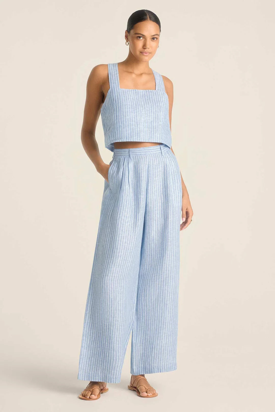 Load image into Gallery viewer, Tallows Crop Top Summer Stripe
