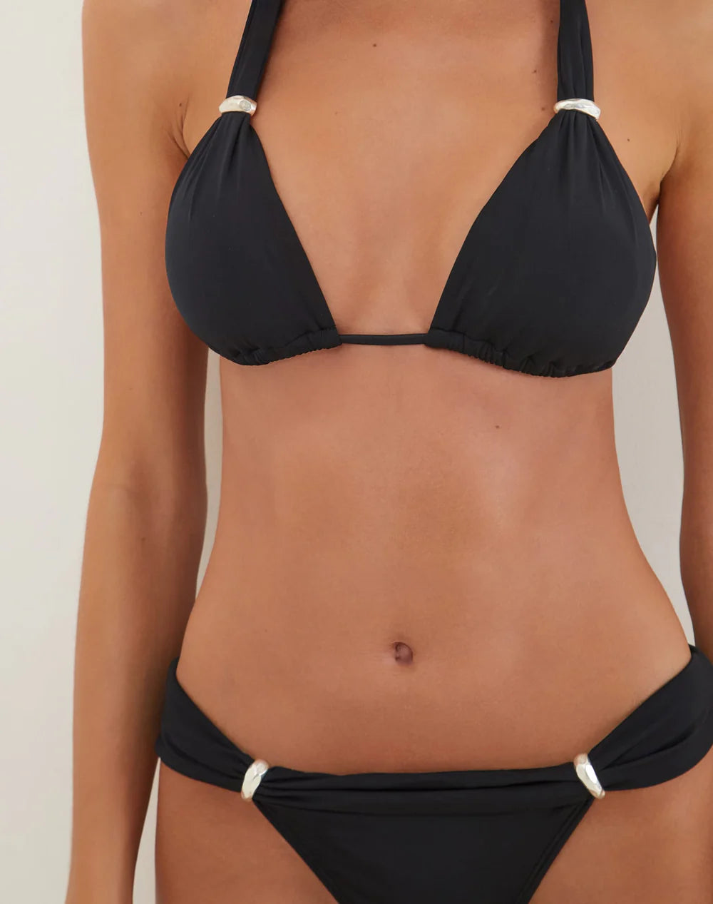 Load image into Gallery viewer, Solid Matte Bia Bikini Top Black - Bikini Top
