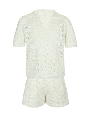 Wylie Patchwork Knit Top and Shorts - Set