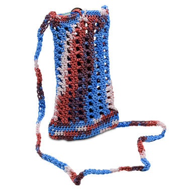 Crochet Mobile Holder Pouch Blue Multi - Mobile Phone Charms & Straps