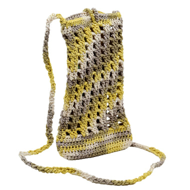 Crochet Mobile Holder Pouch Yellow Multi - Mobile Phone Charms & Straps