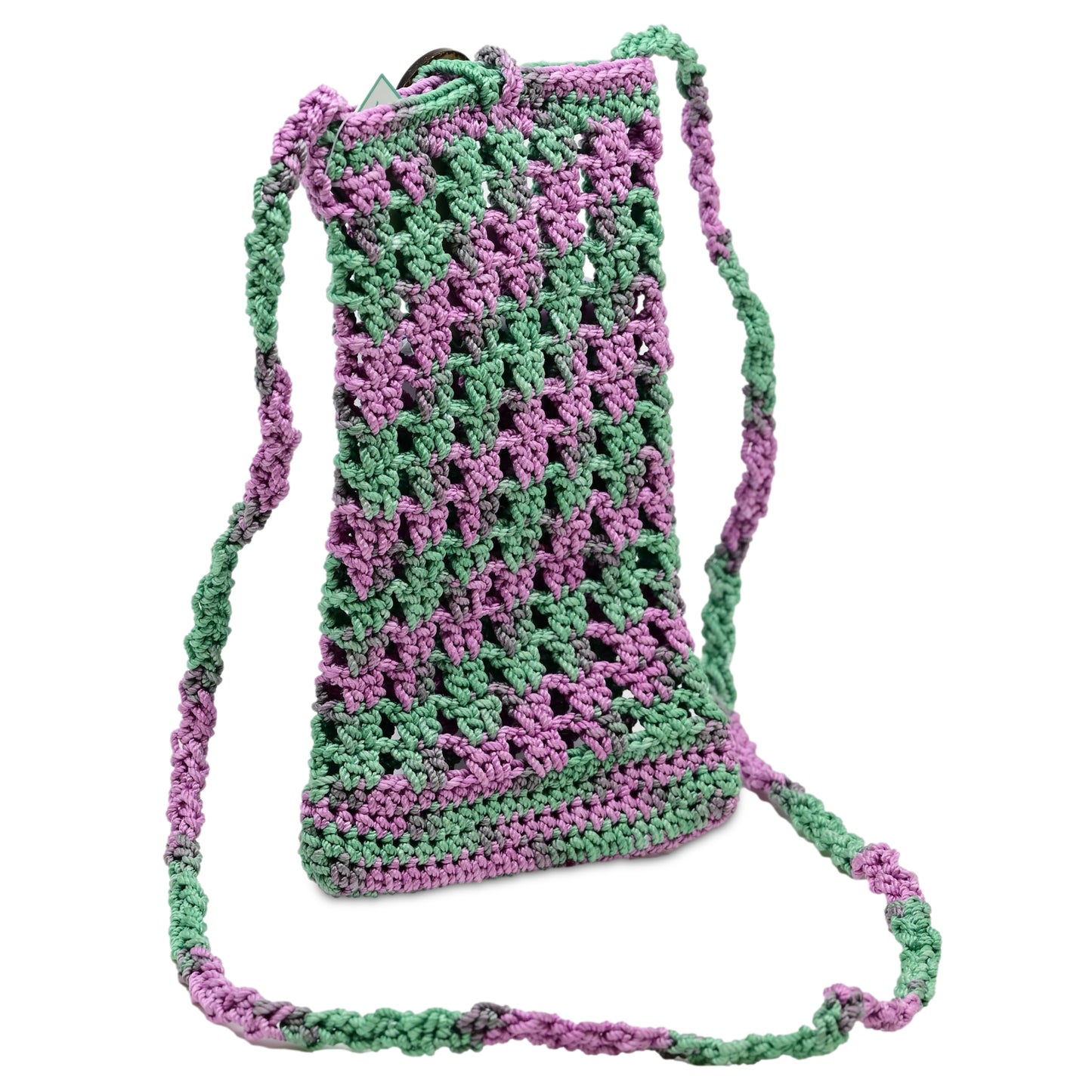 Load image into Gallery viewer, Crochet Mobile Holder Pouch Lilac Multi - Mobile Phone Charms &amp;amp; Straps
