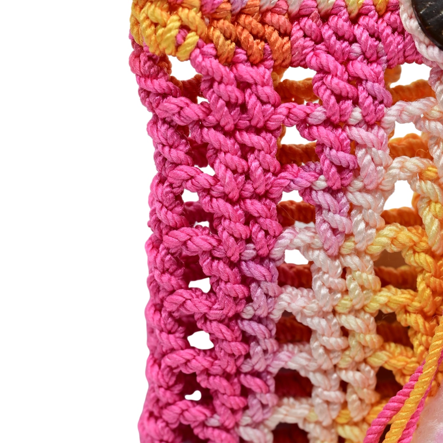 Load image into Gallery viewer, Crochet Mobile Holder Pouch Pink Multi - Mobile Phone Charms &amp;amp; Straps

