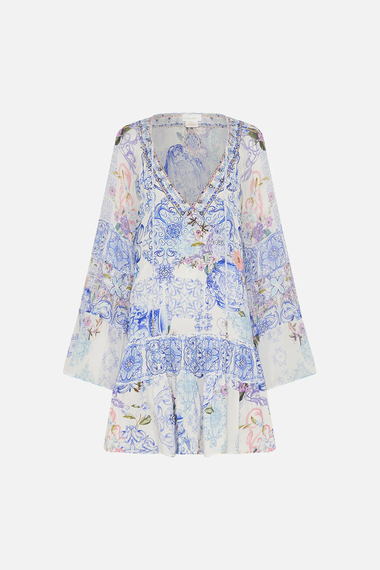 A-Line Gathered Panel Dress Paint Me Positano - Dress