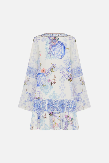 A-Line Gathered Panel Dress Paint Me Positano - Dress
