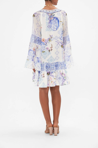 A-Line Gathered Panel Dress Paint Me Positano - Dress