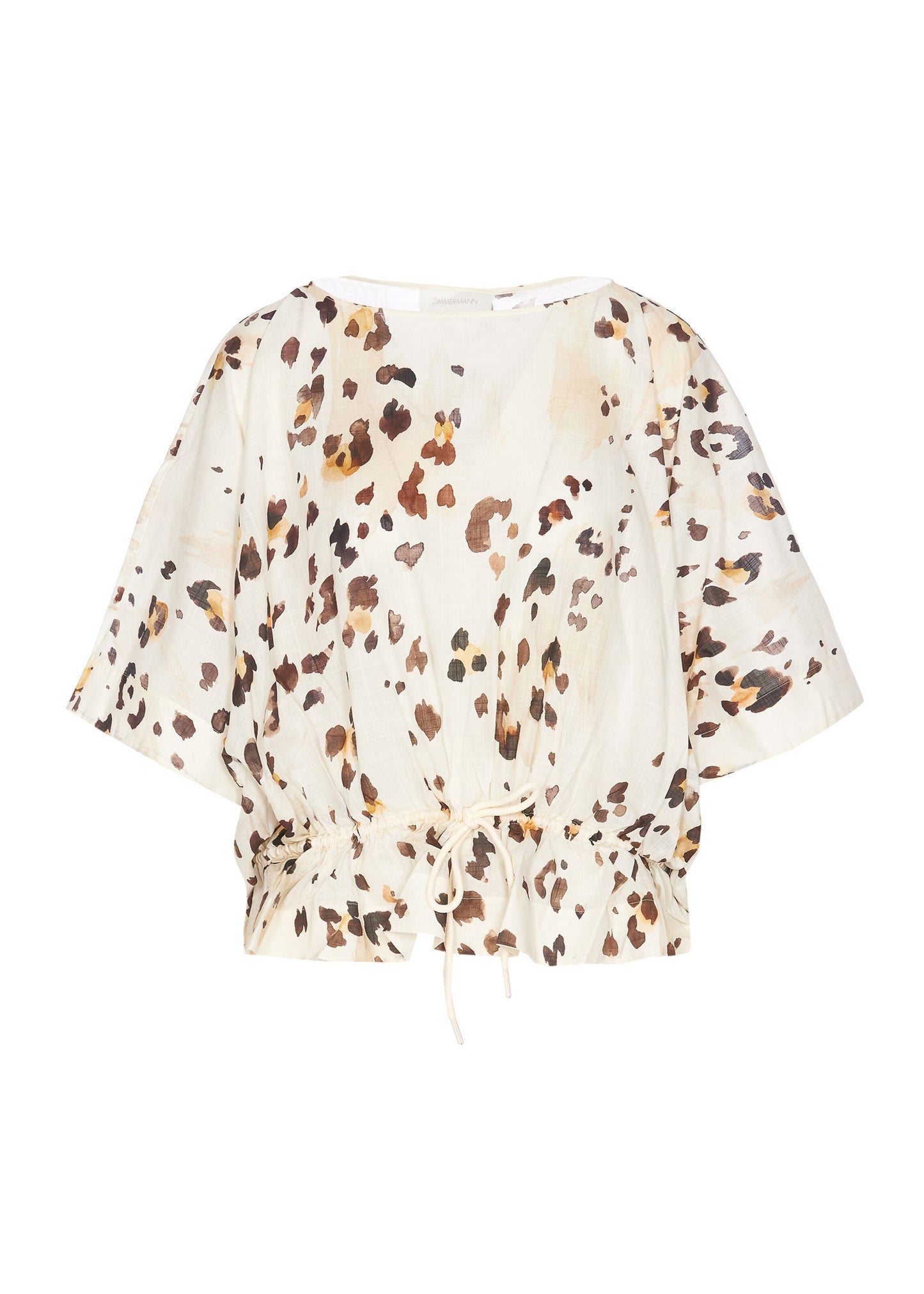 Load image into Gallery viewer, Acacia Draw Waist Top Watercolour Leopard - Top
