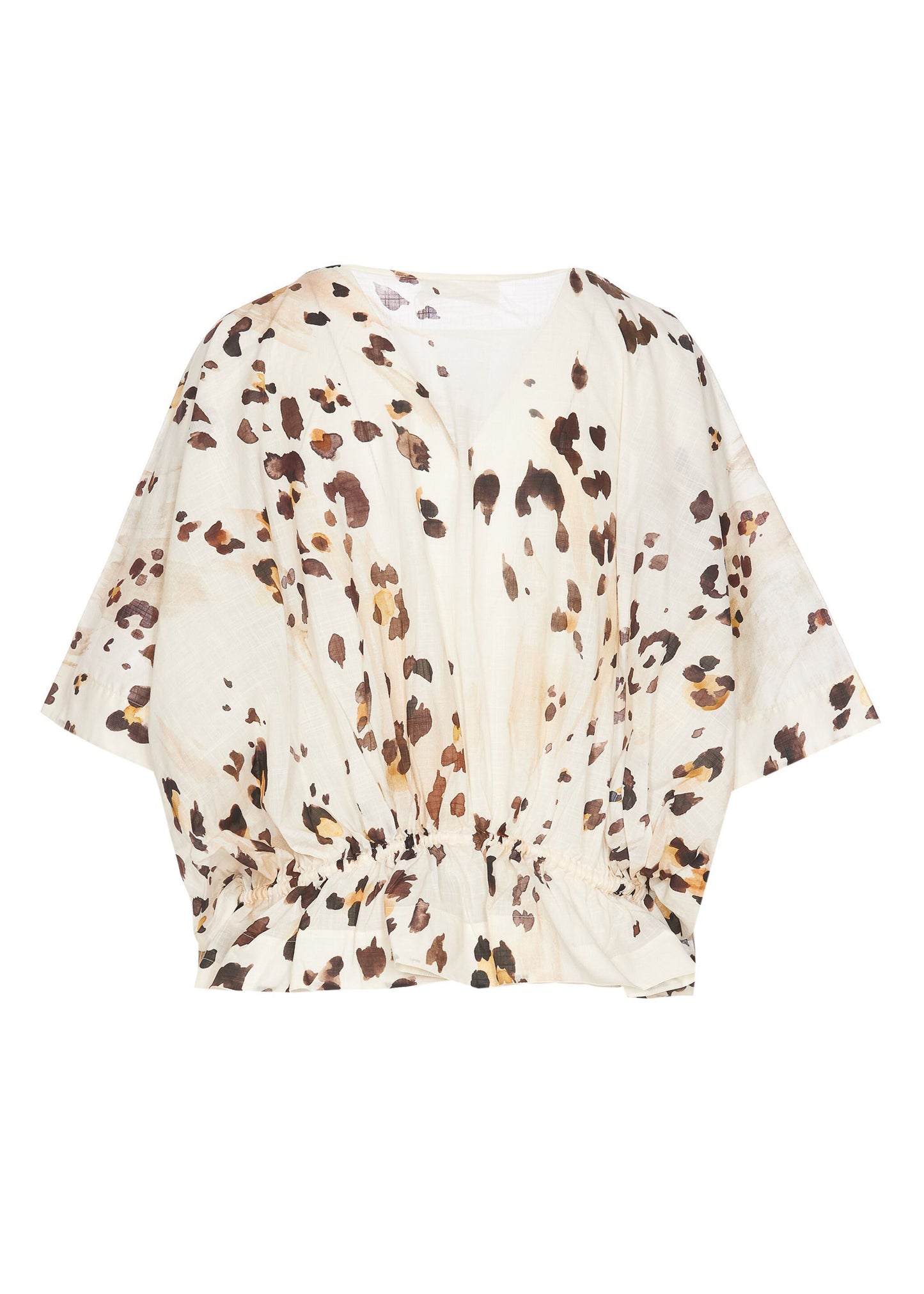 Load image into Gallery viewer, Acacia Draw Waist Top Watercolour Leopard - Top
