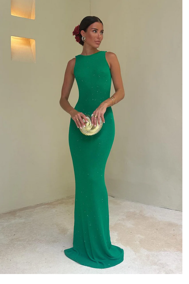 Adriana Maxi Dress Green - Dress
