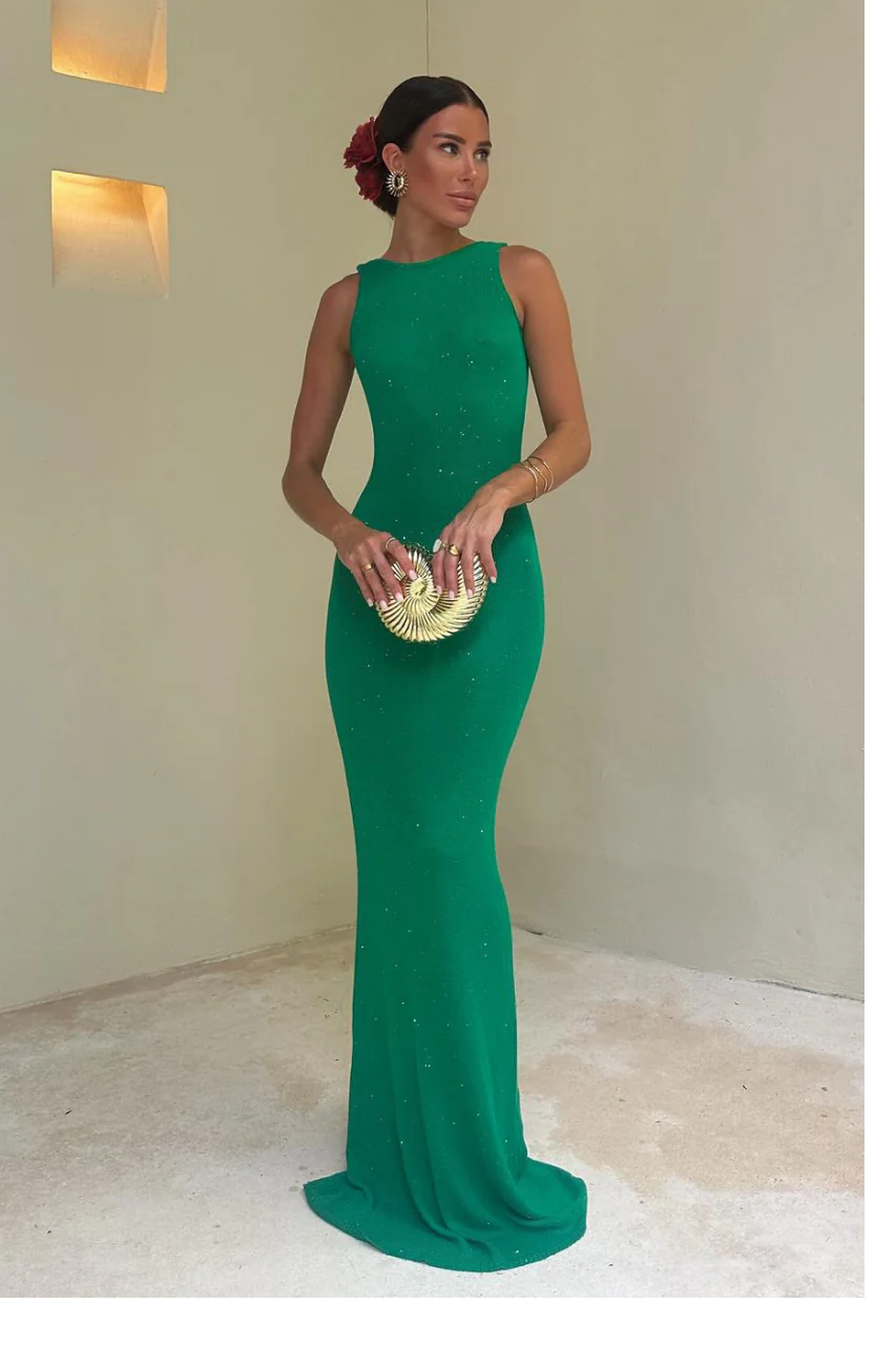 Load image into Gallery viewer, Adriana Maxi Dress Green - Dress
