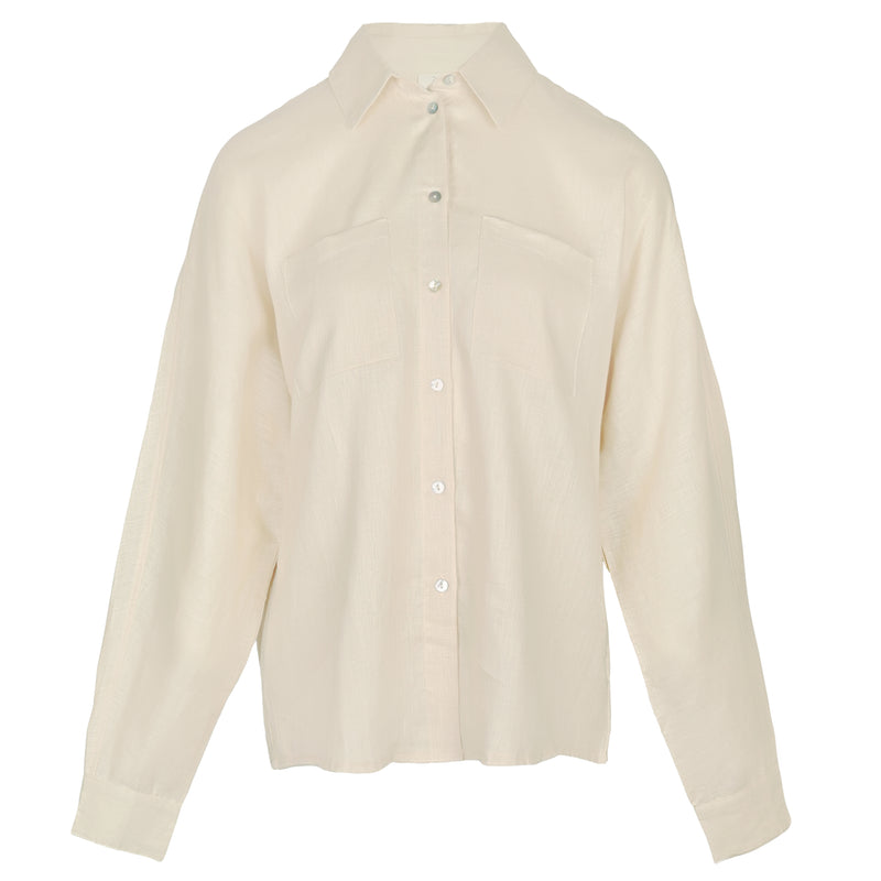Womens Beige Linen Shirt