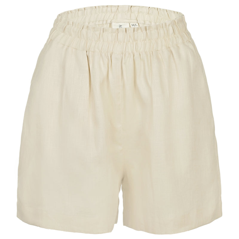 Beige Linen Shorts
