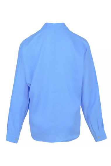 Blue Crashed Linen Shirt